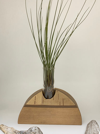 Vase en bois Fait main au Québec Noir & Bois