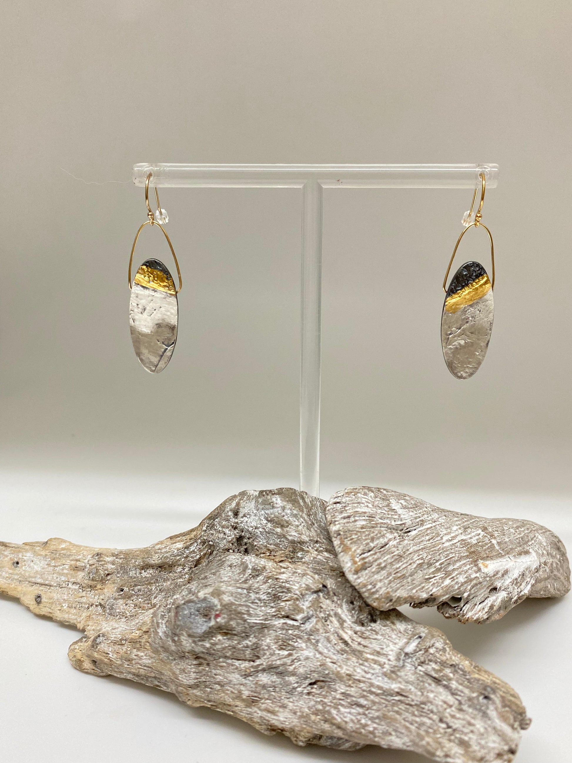 Boucles Tipping point 925&Or fait main en Ontario E-T6 Air & Earth Design