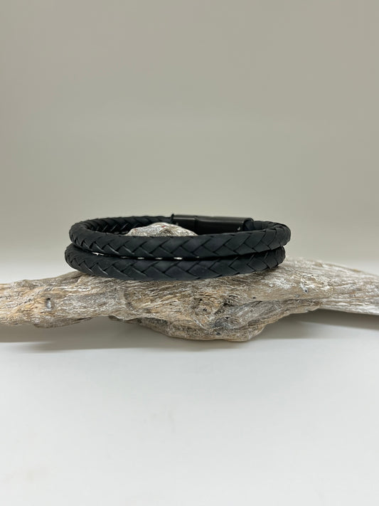Bracelet Cuir dessiné à Montréal Arz Steel AS-B197 Montréal