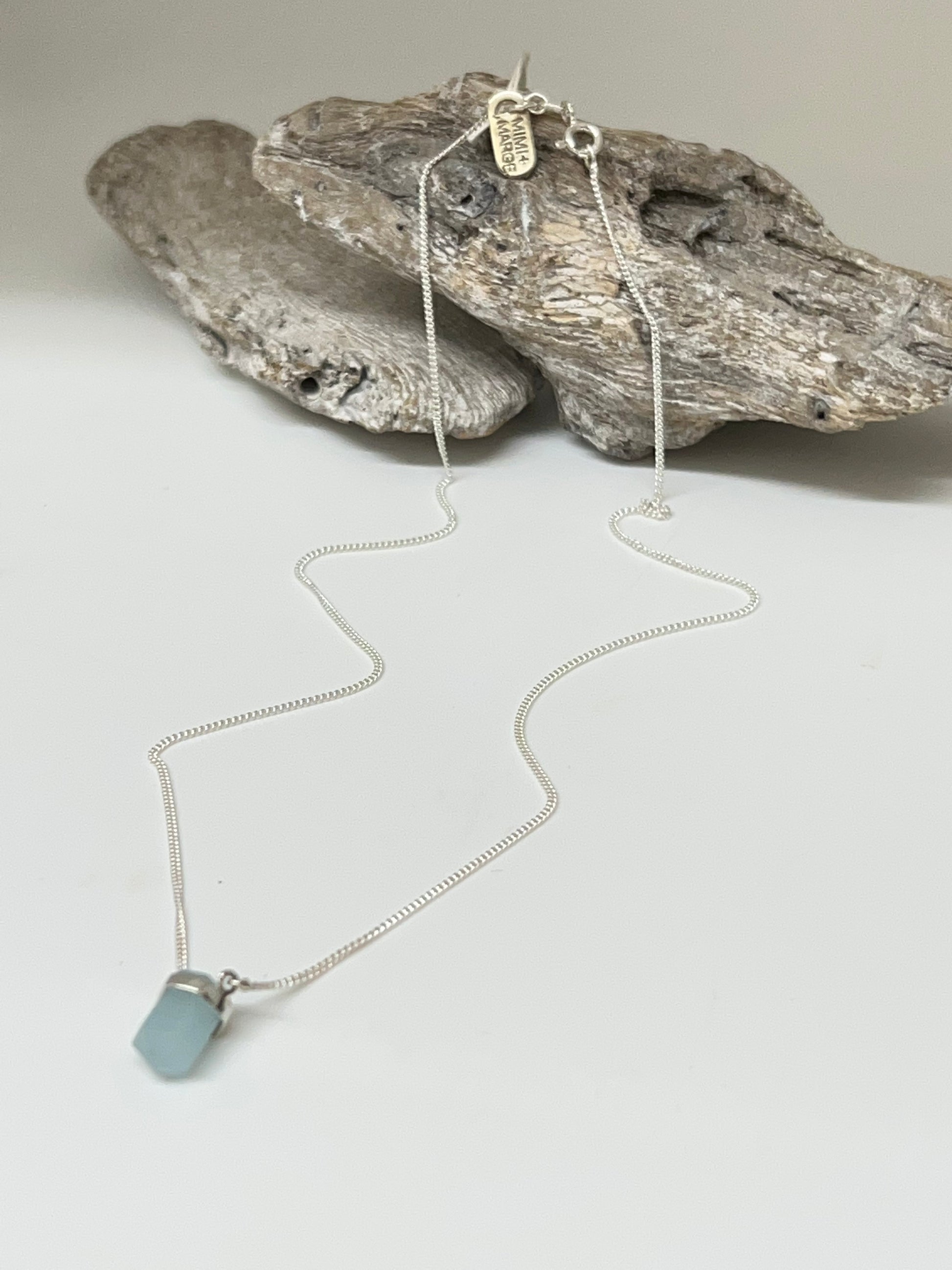 Collier Argent 925 et Aqua-Marine Dessiné à Vancouver Mimi Marge