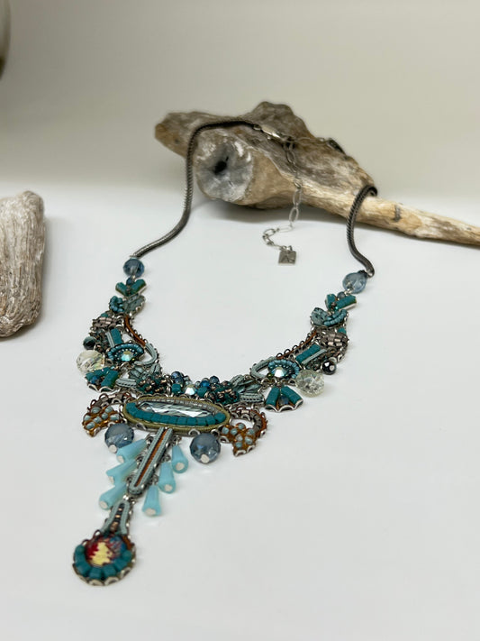 Collier Cristal de verre-Métaux Antique Fabriqué au Moyen-Orient AyalaBAR C3354