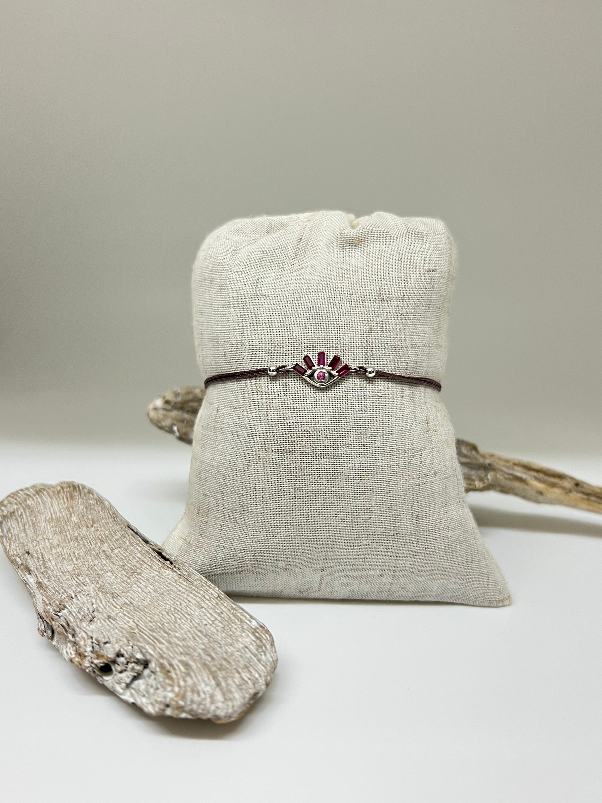 Bracelet Argent 925 Zircon rose  RBRF1016 Kurshuni 