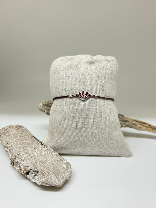 Bracelet Argent 925 Zircon rose  RBRF1016 Kurshuni 