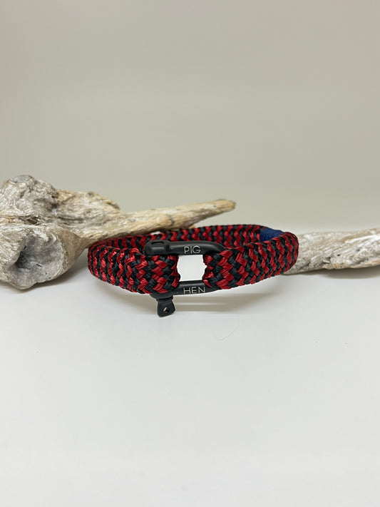  Bracelet Gorgeous Georges Brick Red Black-Black Amsterdam, Pig&Hen