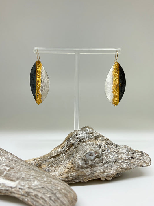 Boucles Convergence 925 et Or fait main en Ontario E-C2 Air & Earth Design
