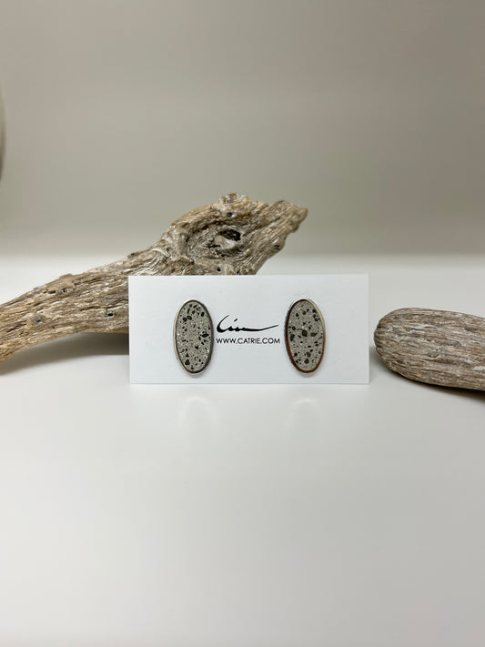 Boucles d'oreille Argent 925-Béton Fait à Montréal
