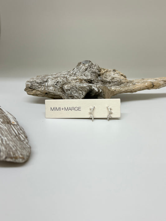 Boucles d'oreilles bois de cerf Argent 925 Fait main à Vancouver Mimi Marge