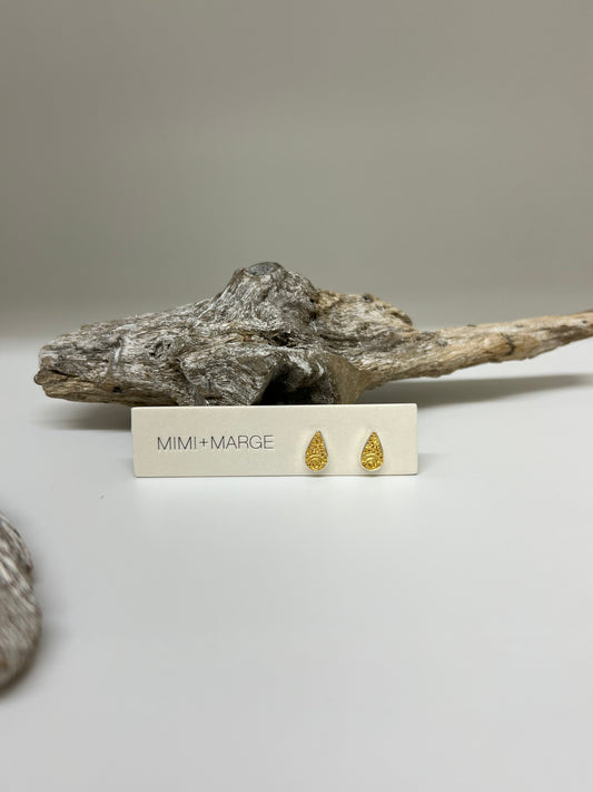 Boucles en forme de larme Kebaikan Or Argent 925 Fait main à Vancouver Mimi Marge
