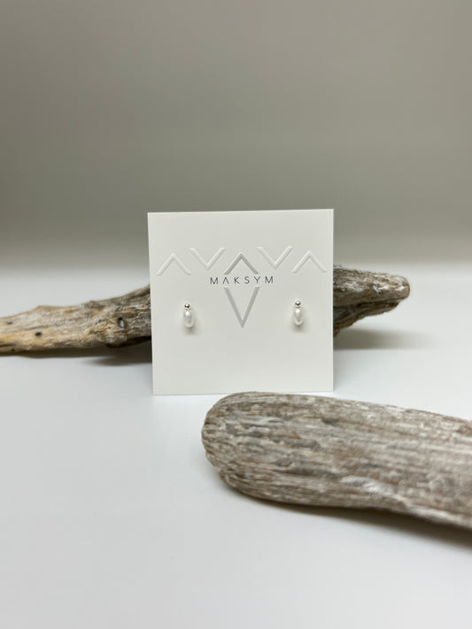 Boucles d'oreilles boules + perles // Argent Fait main à Montréal Maksym bobpera