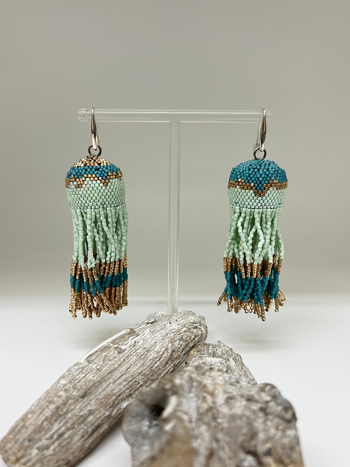 Boucles d'oreilles Perles Miyuki Fait main à Montréal Irina Polack Miyuki