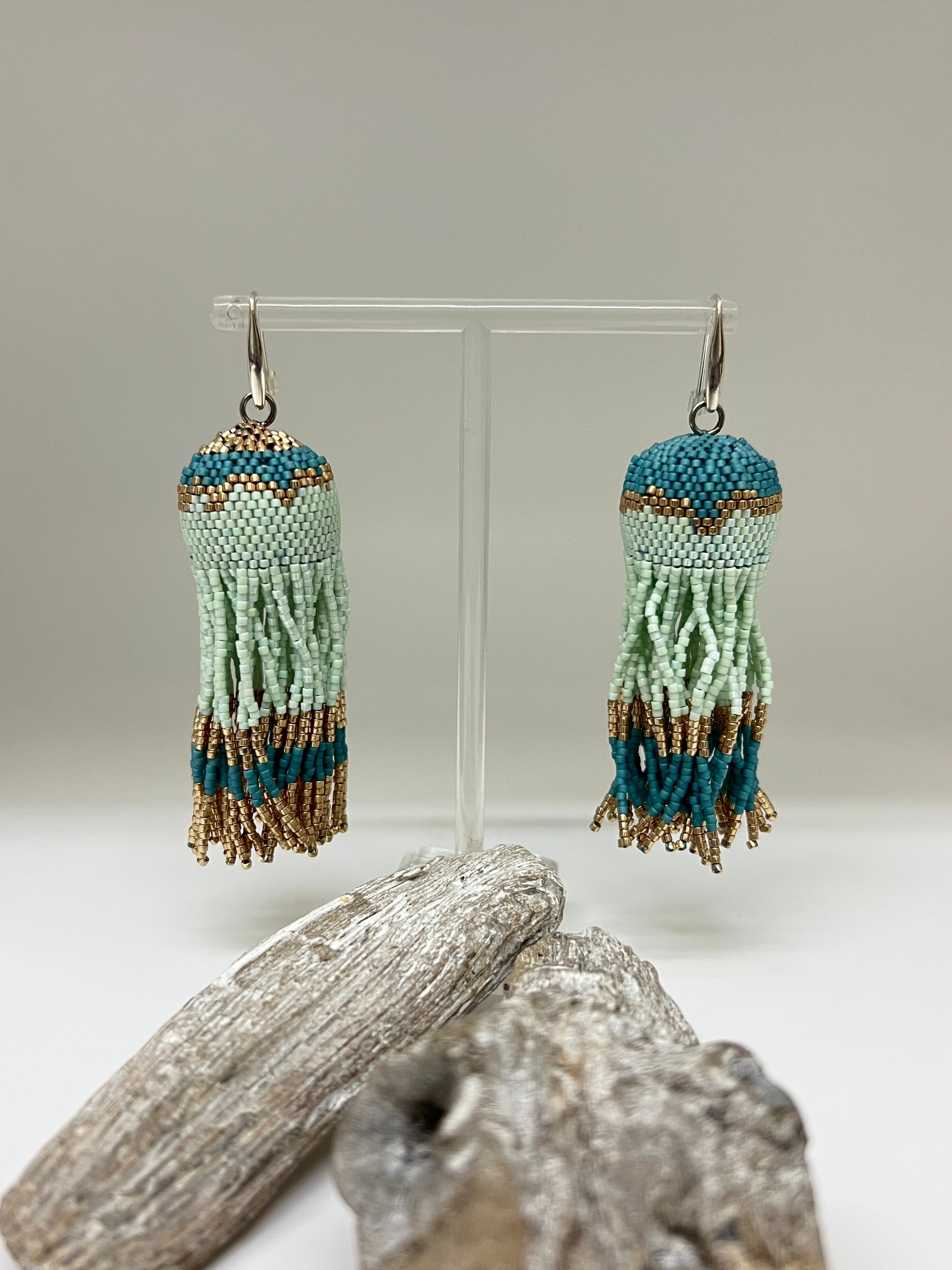 Boucles d'oreilles Perles Miyuki Fait main à Montréal Irina Polack Miyuki