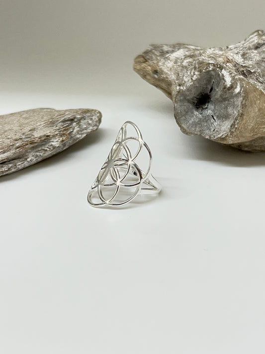 Bague Fleur de vie Argent 925  Dessiné par Artisans Thaïlande  r2128