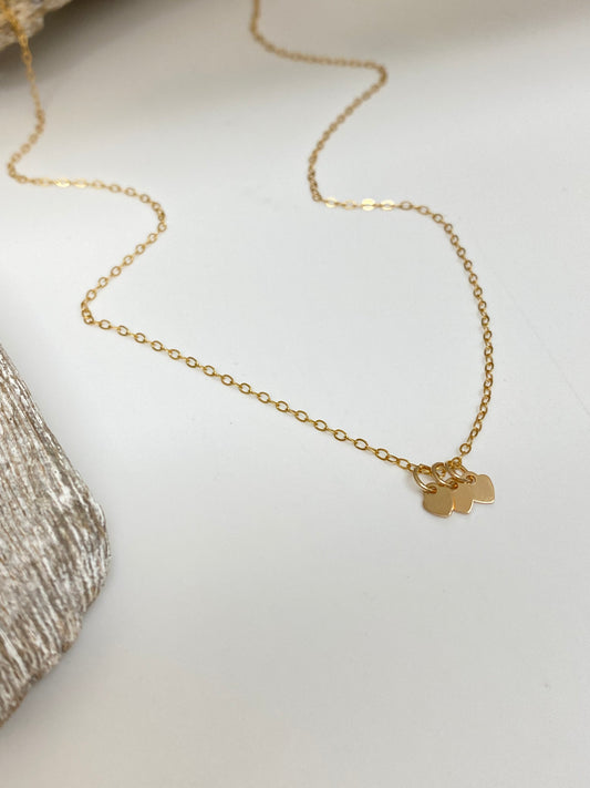 Collier trio de Coeur or fait à la main à Amsterdam Blinckstar 2102k13