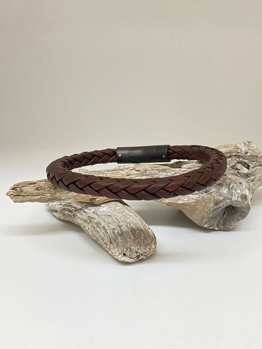 Bracelet Cuir dessiné à Montréal Arz Steel  AS-B247