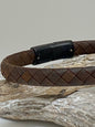 Bracelet Cuir dessiné à Montréal Arz Steel AS-B196