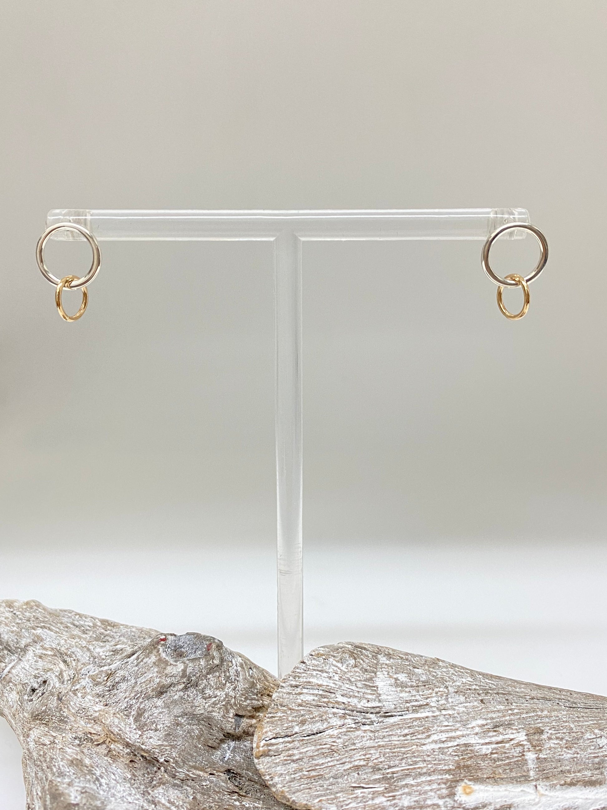 Boucles d'oreilles Boad Argent 925 et Or Fait main à Montréal Maksym joaillerie