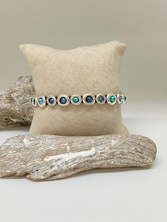 Bracelet Pulsera de cuero Fait main Artisans d'Espagne. pul2038azum Uno de 50