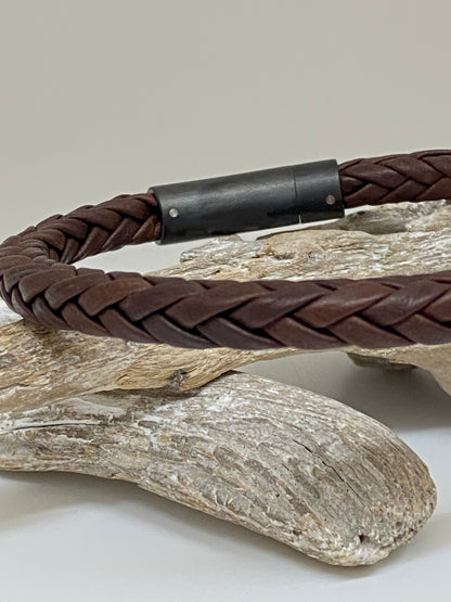 Bracelet Cuir dessiné à Montréal Arz Steel  AS-B247