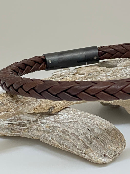 Bracelet Cuir dessiné à Montréal Arz Steel  AS-B247