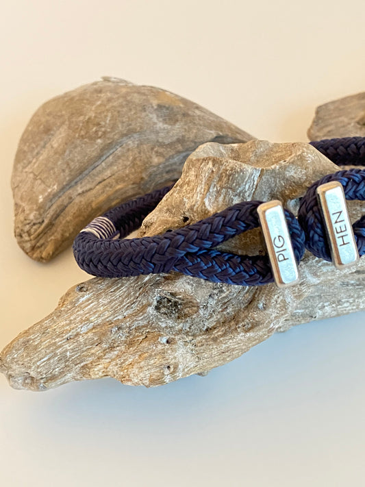 Bracelet Navy-Silver Fait à Amsterdam,  Pig&Hen