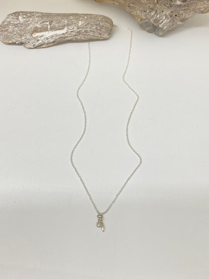 Collier petite perle marquise Argent 925 Maksym joaillerie  Montréal